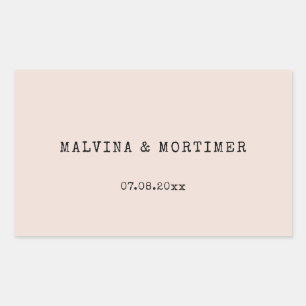 Adesivo Retangular Casamento minimalista da máquina de escrever do