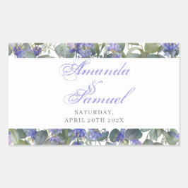 Adesivo Retangular Casamento Romântico de Eucalipto e Lavanda