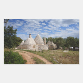 Adesivo Retangular Casas de Trulli na Apúlia/Apúlia