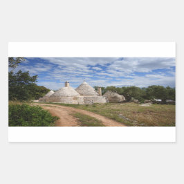 Adesivo Retangular Casas de Trulli na Apúlia/Apúlia