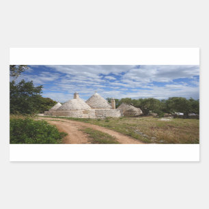 Adesivo Retangular Casas de Trulli na Apúlia/Apúlia