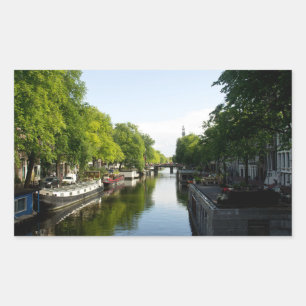 Adesivo Retangular Casas Flutuantes no Canal de Amsterdã
