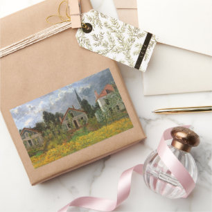 Adesivo Retangular Casas na Argentina por Claude Monet, Vintage Art