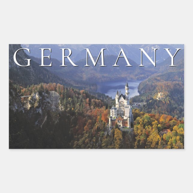 Adesivo Retangular Castelo de Neuschwanstein | Alemanha, Baviera (Frente)