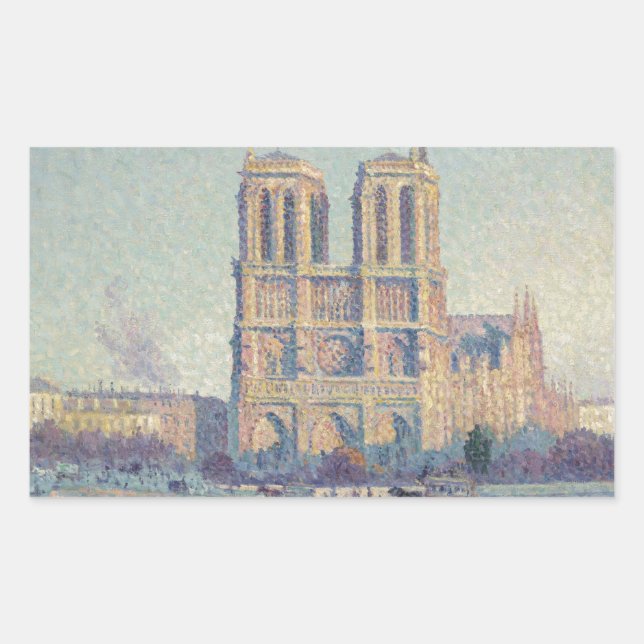 Adesivo Retangular Catedral de Notre Dame Paris Pintura Clássica Fran (Frente)