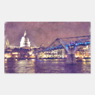 Adesivo Retangular Catedral de Paul da rua por Pintura Noturna de Bel