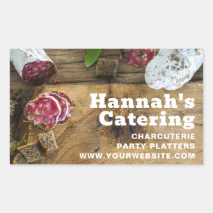 Adesivo Retangular Catering de Carcuterie Conselho de Foto Rustic Woo