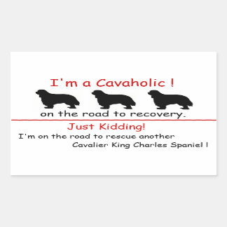 Adesivo Retangular Cavaholic Cavalier King Charles Sticker