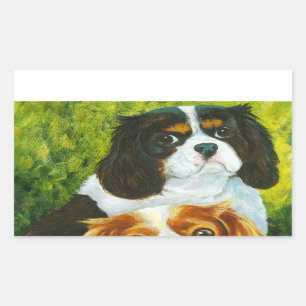 Adesivo Retangular Cavalier King Charles Spaniel Stickers Tags