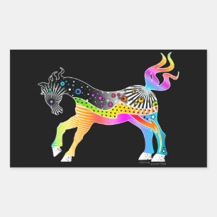 Adesivo Retangular CAVALO do pop art