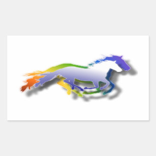 Adesivo Retangular cavalos 3D Running