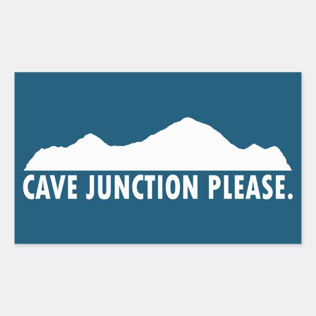 Adesivo Retangular Cave Junction Oregon, por favor (Frente)