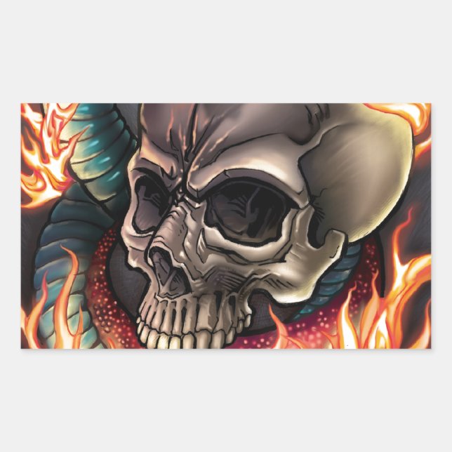 Adesivo Retangular Caveira + Cobra (Frente)