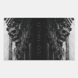 Adesivo Retangular Caveira das Asas Pedras