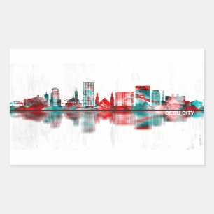 Adesivo Retangular Cebu City Filipinas Skyline