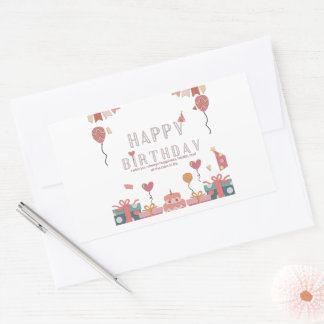 Adesivo Retangular Celebração de Aniversário Design