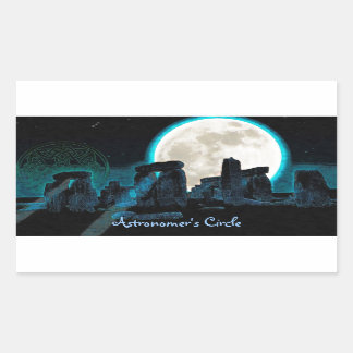 Adesivo Retangular Celtic Stonehenge, Lua e Estrelas Astronomy Reino