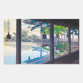 Adesivo Retangular cenário legal do lago do jardim japonês