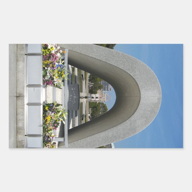 Adesivo Retangular Cenotáfio Memorial de Hiroshima (Frente)