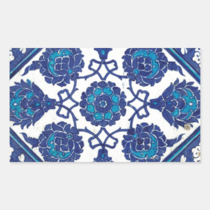 Adesivo Retangular Cerâmica turca tribal étnica floral do mosaico d