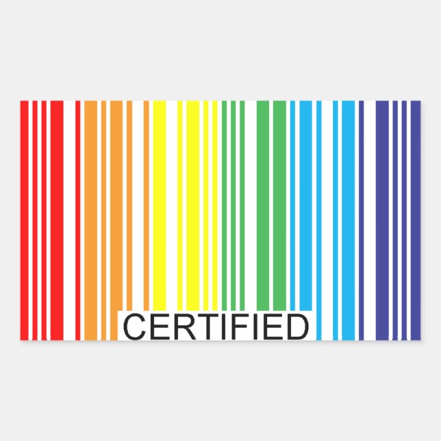 Adesivo Retangular Certificado para gay (Frente)