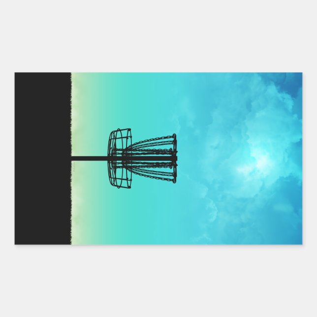 Adesivo Retangular Cesta de Golfe do Disco (Frente)