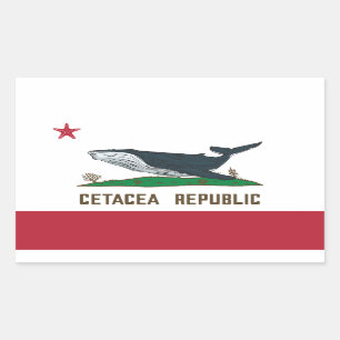 Adesivo Retangular Cetacea República Baleia Bandeira Rorqual