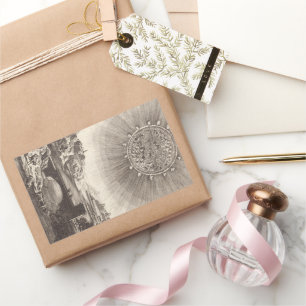 Adesivo Retangular Céu Astronômico Antiquado com Sol por Allain Malle