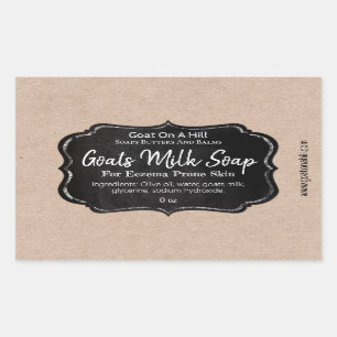 Adesivo Retangular Chalkboard on Kraft Goat's Milk Soap