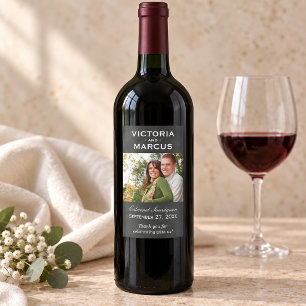 Adesivo Retangular Chalkboard Wedch Wine Botle Monograma Favor