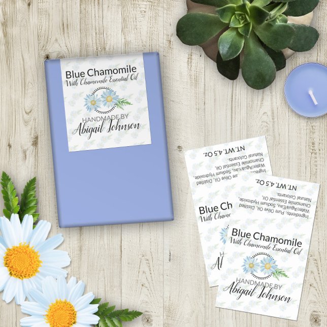 Adesivo Retangular Chamomile Soap Labels 🧼 para Produtos de Soap Art (Chamomile Soap Labels 🧼 for Artisan Soap Products)