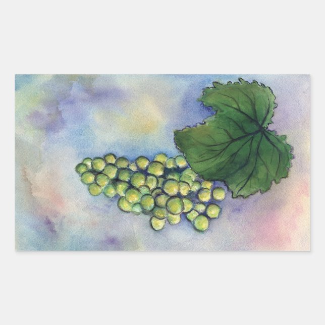 Adesivo Retangular Chardonnay Wine Art Green Graphics Stickers (Frente)