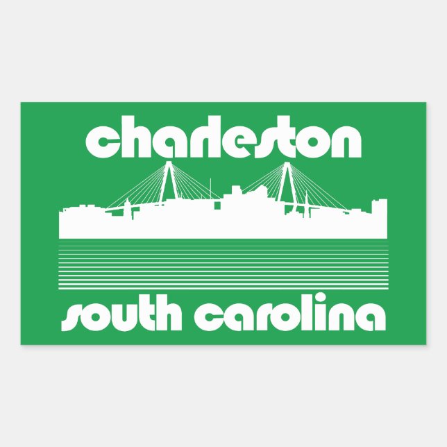 Adesivo Retangular Charleston, Carolina do Sul (Frente)