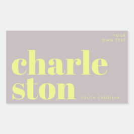 Adesivo Retangular Charleston South Carolina tipografia