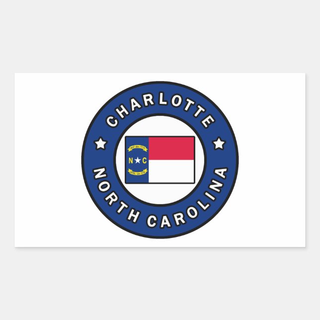 Adesivo Retangular Charlotte North Carolina (Frente)
