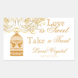 Adesivo Retangular Charmoso Saffron Birdcage Candy Buffet Sticker