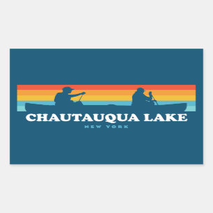 Adesivo Retangular Chautauqua Lake New York Canoe
