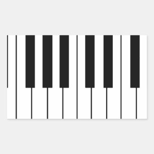 Adesivo Retangular chaves música-temáticos do piano