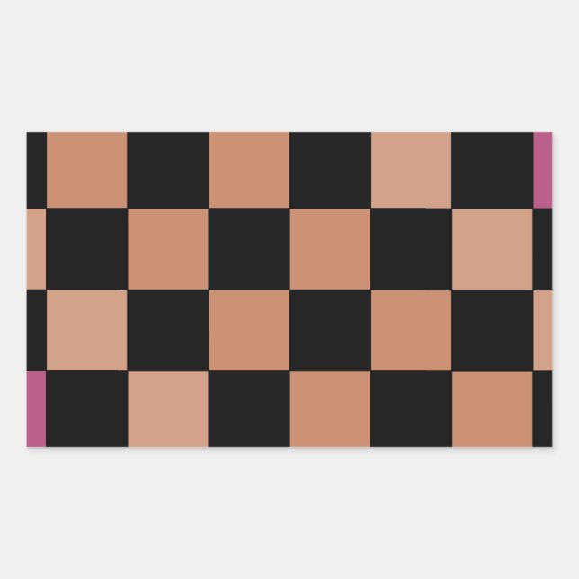 Adesivo Retangular Checkerboard moderno do hipster (Frente)