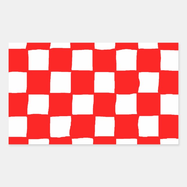 Adesivo Retangular checkered pattern (red) (Frente)