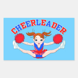 Adesivo Retangular Cheerleaderes, Cheerleader voador