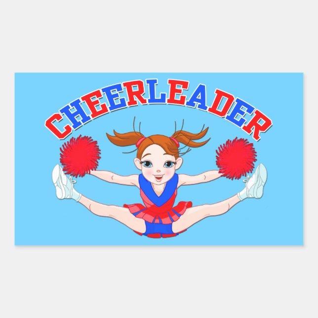 Adesivo Retangular Cheerleaderes, Cheerleader voador (Frente)