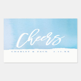Adesivo Retangular "Cheers Watercolor Mini Wine, Mini Champagne Label