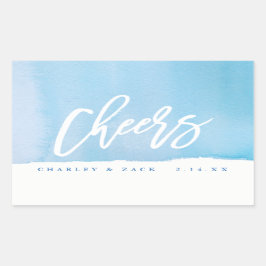 Adesivo Retangular "Cheers Watercolor Mini Wine, Mini Champagne Label
