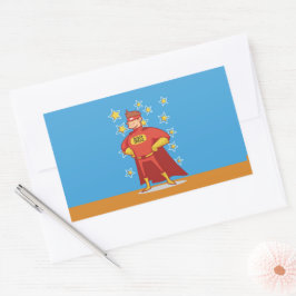 Adesivo Retangular Chefe Super-herói no Dia de os pais