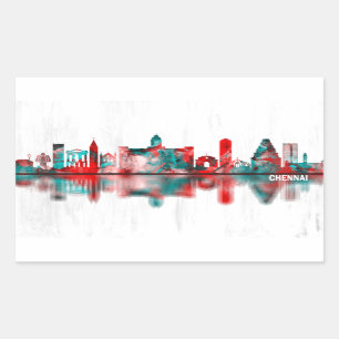 Adesivo Retangular Chennai Tamil Nadu Skyline