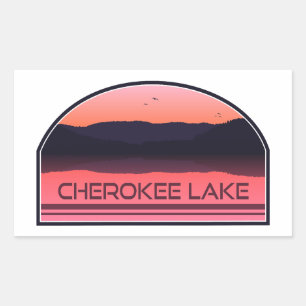 Adesivo Retangular Cherokee Lake Tennessee Red Sunrise