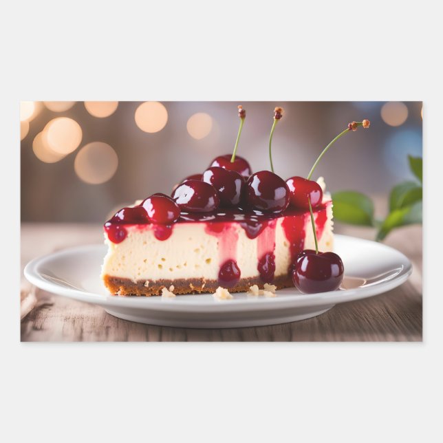 Adesivo Retangular Cherry Cheesecake (Frente)