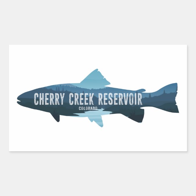 Adesivo Retangular Cherry Creek Reservoir Colorado Fish (Frente)