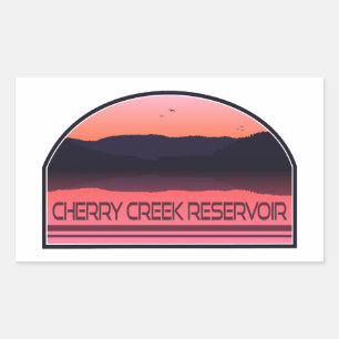 Adesivo Retangular Cherry Creek Reservoir Colorado Red Sunrise